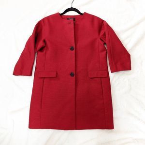 Red car coat, Talbots Petites, size 10P